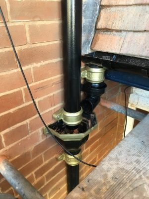 Round cast iron hopper head gutter and downpipe