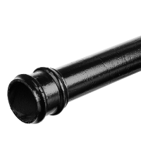 2½'' Round 6ft Downpipe Length + Cast Non-Eared Collar Black